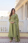 KA 1089 Russian Silk Anarkali Kurtis With Bottom Dupatta Wholesale Market In Surat 